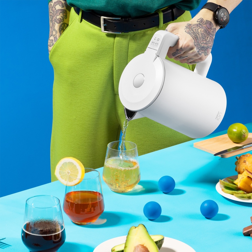 Niceboy ION SmartKettle - Chaleira inteligente com termorregulação 1,7 l 2200W/230V Wi-Fi branco