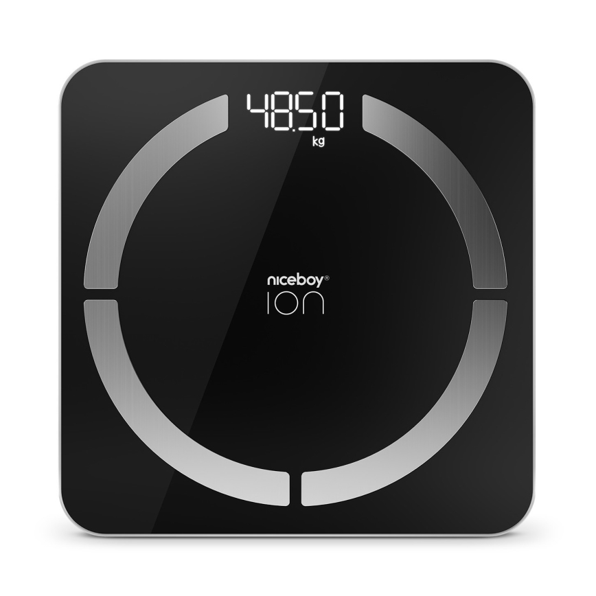 Niceboy ION SmartScale - Balança pessoal digital inteligente 3xAAA preto