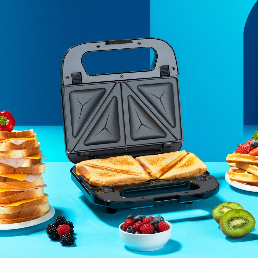 Niceboy ION Snacker S3 - Máquina de fazer sandes 3em1 750W/230V aço inoxidável/preto