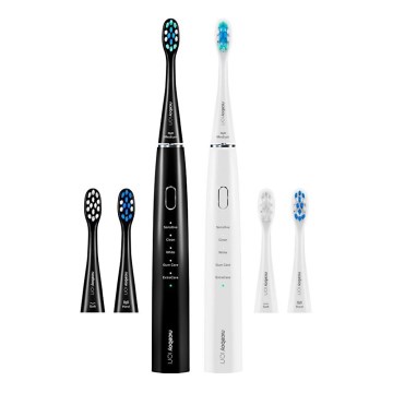 Niceboy ION Sonic Duo Pack - CONJUNTO 2x Escovas de dentes sónica IPX7 preto + branco