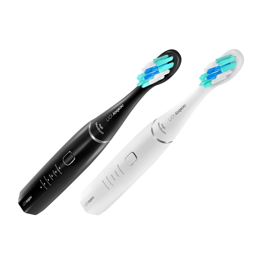 Niceboy ION Sonic Duo Pack - CONJUNTO 2x Escovas de dentes sónica IPX7 preto + branco