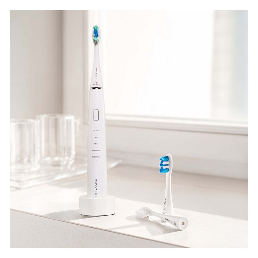 Niceboy ION Sonic - Escova de dentes sónica 800 mAh IPX7 branco