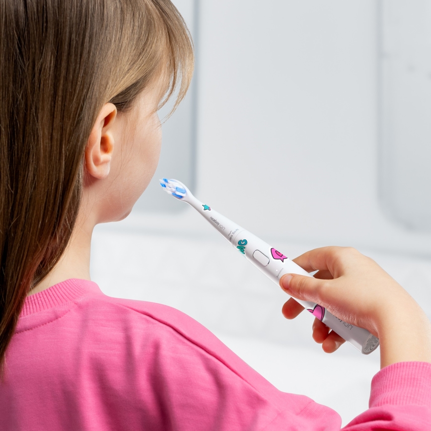 Niceboy ION Sonic Kids - Escova de dentes sónica para crianças IPX7 branco