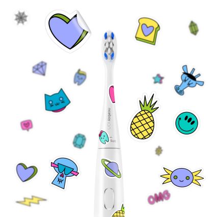 Niceboy ION Sonic Kids - Escova de dentes sónica para crianças IPX7 branco
