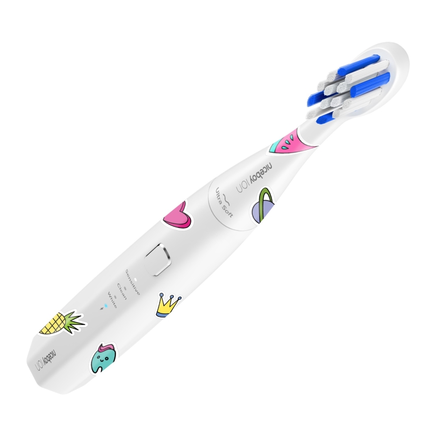 Niceboy ION Sonic Kids - Escova de dentes sónica para crianças IPX7 branco