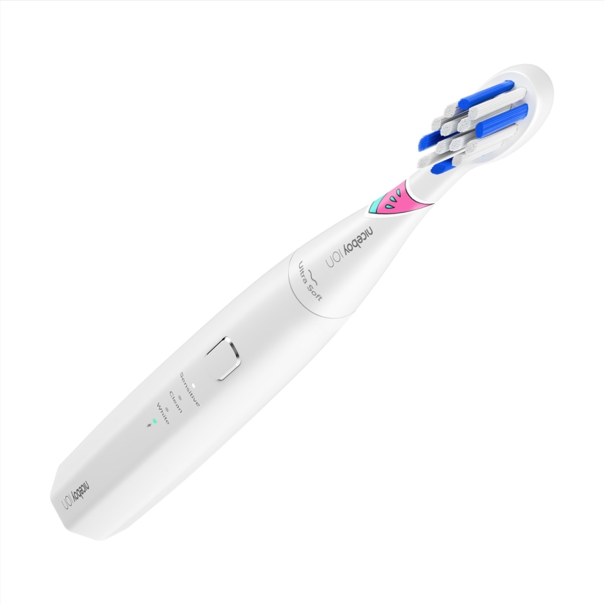 Niceboy ION Sonic Kids - Escova de dentes sónica para crianças IPX7 branco