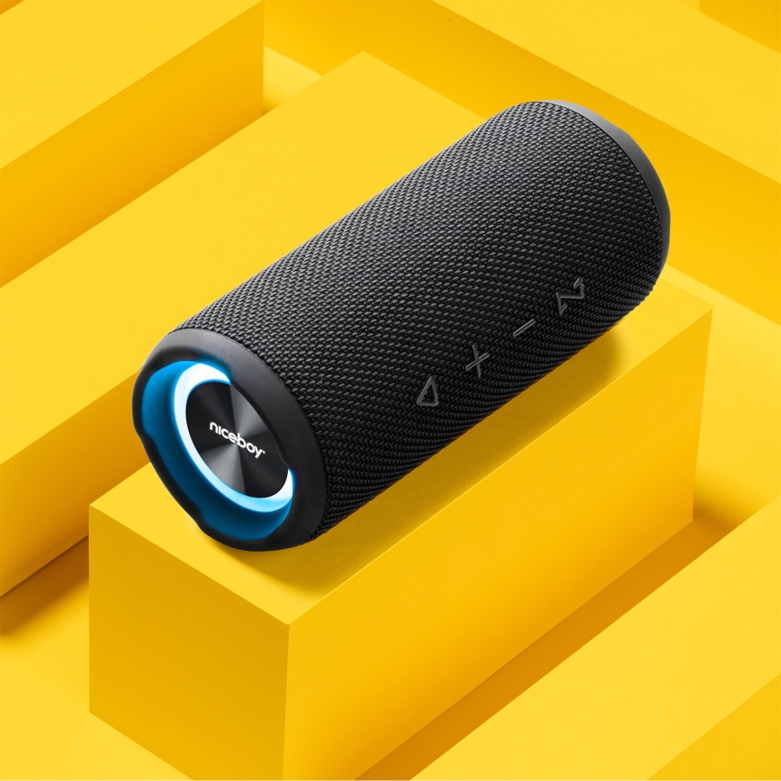 Niceboy Nexus - Coluna LED sem fios com microfone 26W/4000 mAh IPX6 preto