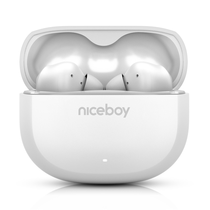 Niceboy Pins 4 - Auriculares sem fios com ANC 400 mAh + 2x 50 mAh IPX4 branco