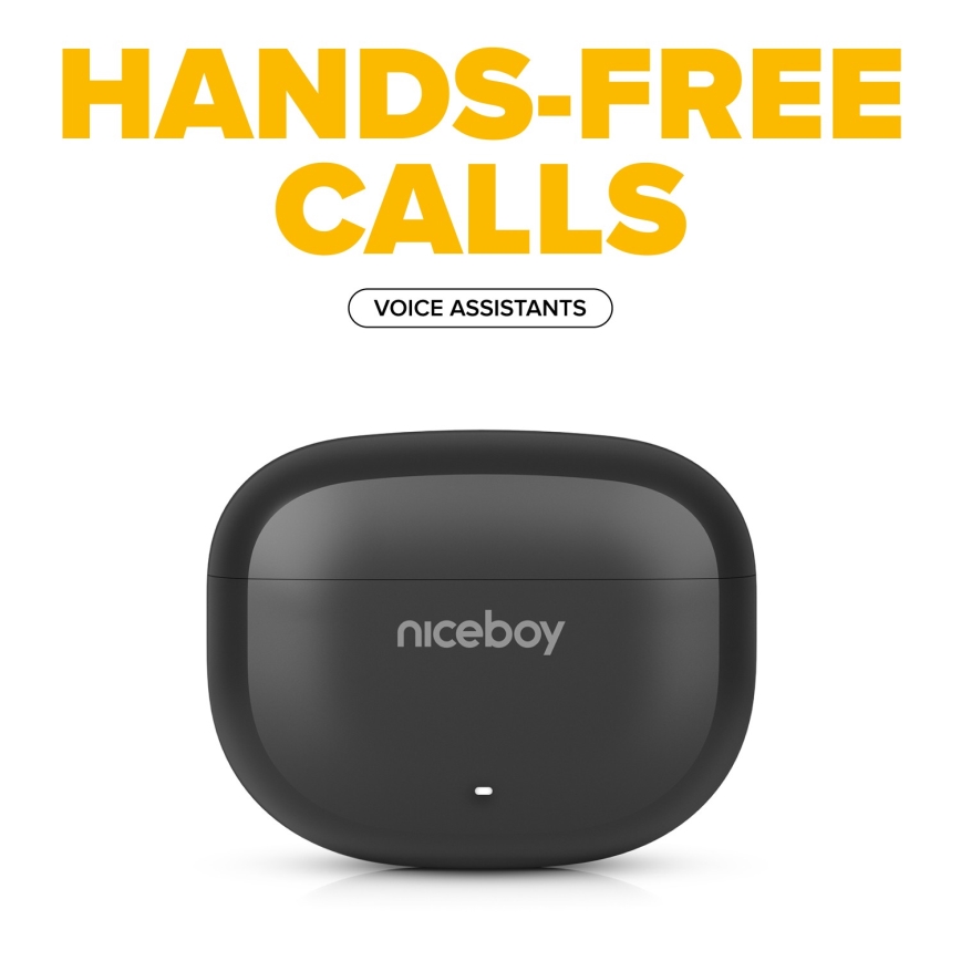 Niceboy Pins 4 - Auriculares sem fios com ANC 400 mAh + 2x 50 mAh IPX4 preto
