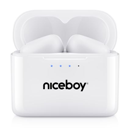 Niceboy Podsie 4 - Auriculares sem fios IP54 branco