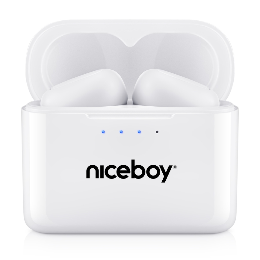Niceboy Podsie 4 - Auriculares sem fios IP54 branco