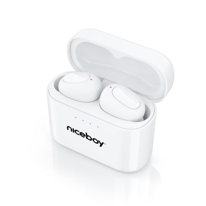 Niceboy Podsie 4 - Auriculares sem fios IP54 branco