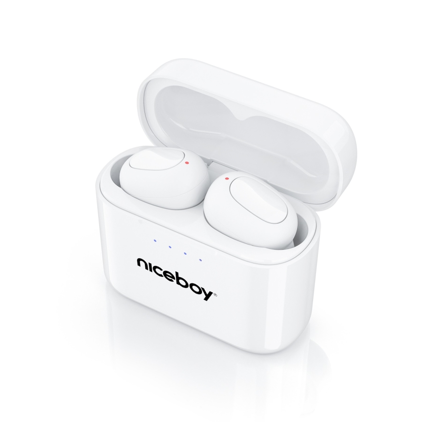 Niceboy Podsie 4 - Auriculares sem fios IP54 branco
