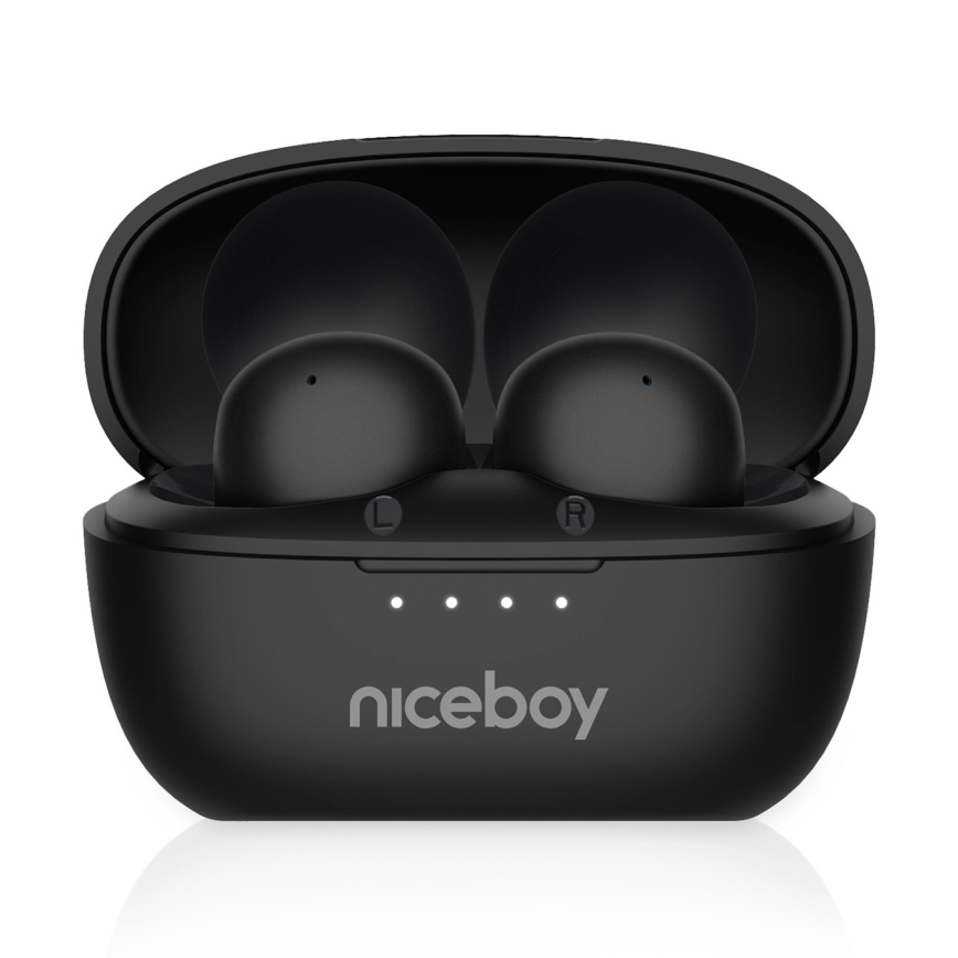 Niceboy Podsie 4 POP - Auriculares sem fios 400 mAh + 2x 40 mAh IPX4 preto