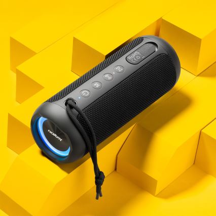 Niceboy Polaris - Coluna LED sem fios com microfone 30W/4000 mAh IPX7 preto
