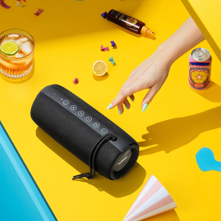 Niceboy Titan 4 - Coluna LED sem fios com microfone e power bank 50W/4000 mAh IPX7 preto