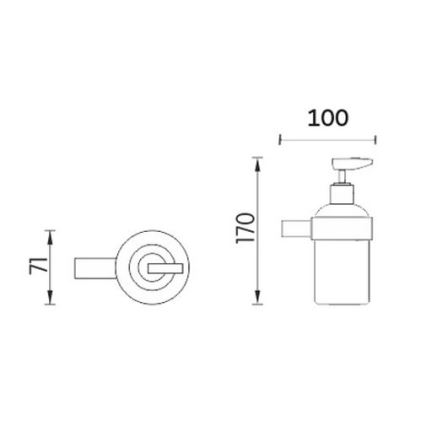 NIMCO BR 11031C-26 - Distribuidor de sabão para parede BORMO 180 mm mate copo/cromado brilhante