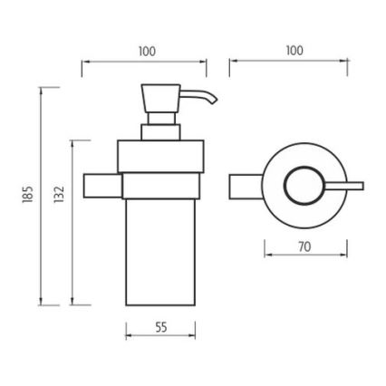 NIMCO BR 11031KN-26 - Distribuidor de sabão para parede BORMO 300 mm branco/cromado brilhante