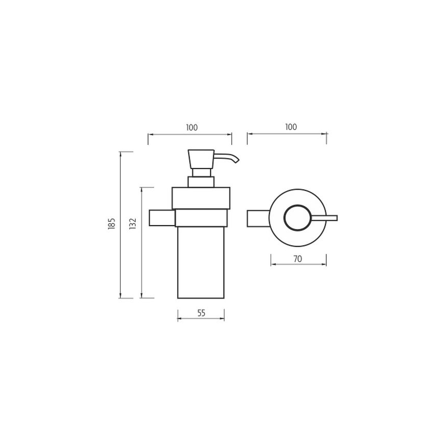 NIMCO BR 11031KN-26 - Distribuidor de sabão para parede BORMO 300 mm branco/cromado brilhante
