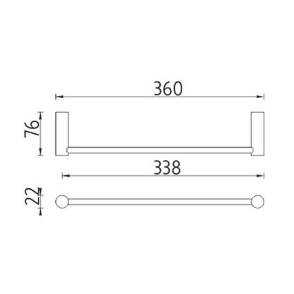 NIMCO BR 11035-26 - Suporte de parede para toalha BORMO 36 cm cromado brilhante