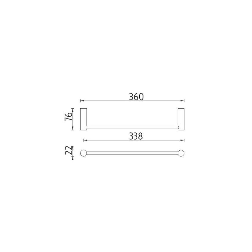 NIMCO BR 11035-26 - Suporte de parede para toalha BORMO 36 cm cromado brilhante