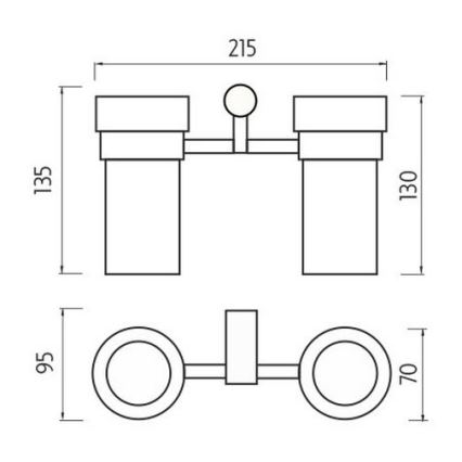 NIMCO BR 11058DW-26 - Suporte de parede para escova de dentes BORMO mate copo/cromado brilhante