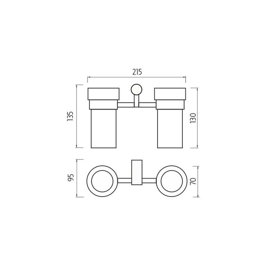 NIMCO BR 11058DW-26 - Suporte de parede para escova de dentes BORMO mate copo/cromado brilhante