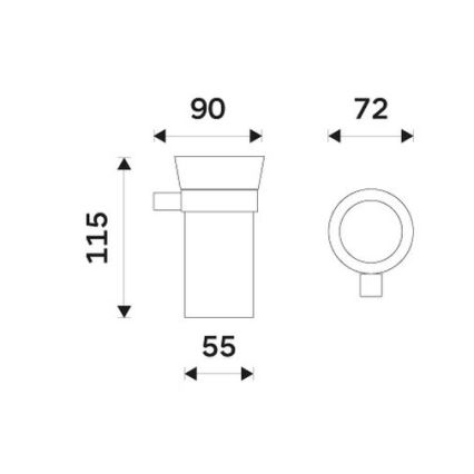 NIMCO BR 11058KU-26 - Suporte de parede para escova de dentes BORMO branco/cromado brilhante