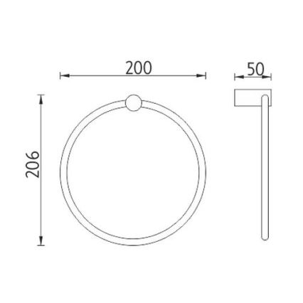 NIMCO BR 11060L-26 - Suporte de parede para toalha BORMO diâmetro 20 cm cromado brilhante
