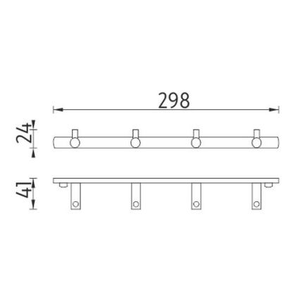 NIMCO BR 11104-26 - Suporte de parede para toalha BORMO 30 cm cromado brilhante