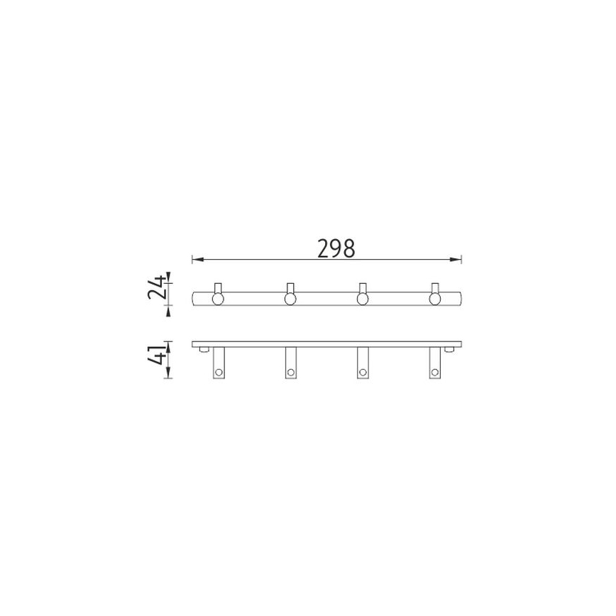 NIMCO BR 11104-26 - Suporte de parede para toalha BORMO 30 cm cromado brilhante