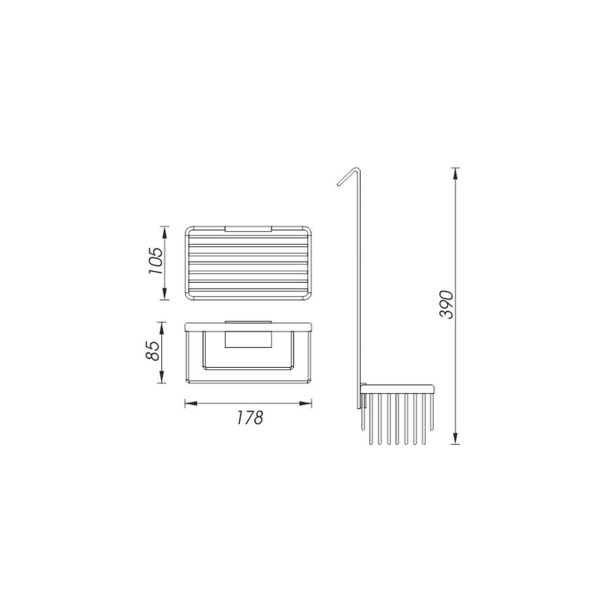 NIMCO Ki 14015H-26 - Prateleira de parede para duche KIBO cromado brilhante
