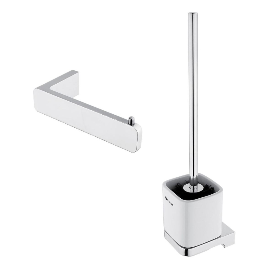 NIMCO MA conjunto-94KN-26 - Piaçaba de parede e suporte para papel higiénico MAYA cromado brilhante