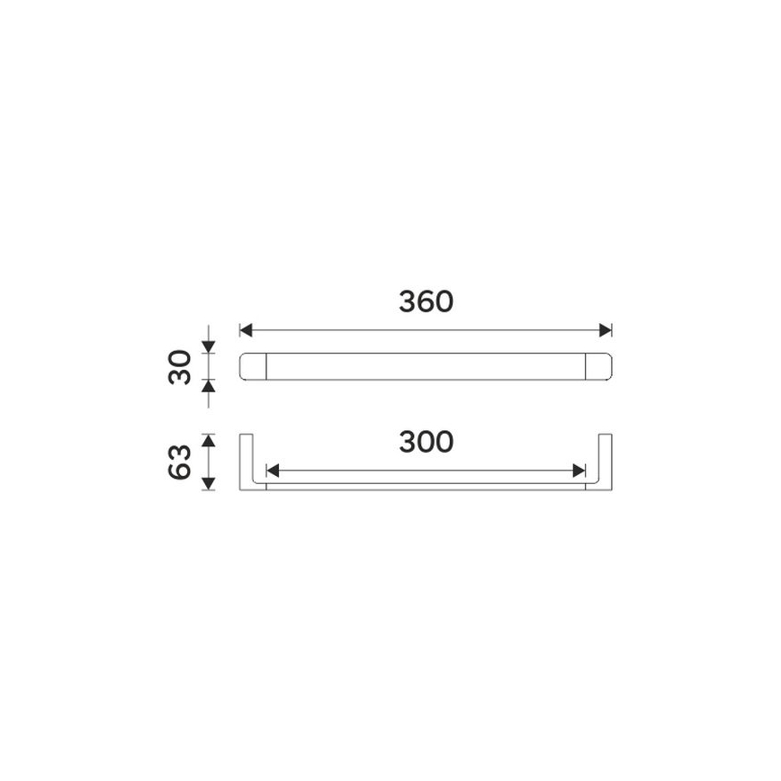 NIMCO MAC 29035-90 - Suporte de parede para toalha MAYA 36 cm mate preto