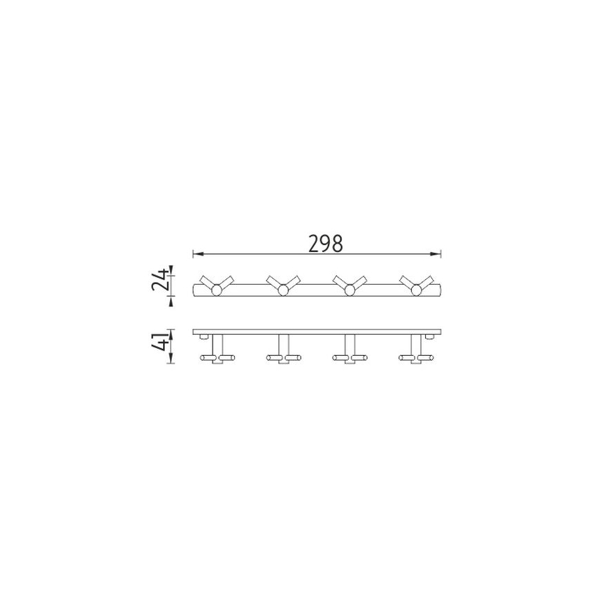 NIMCO MAC 2905831C-T-90 - Suporte de parede para toalha BORMO 30 cm cromado brilhante