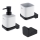 NIMCO MAC conjunto-31K-T-90 - Distribuidor de sabonete de parede, suporte para escovas de dentes e gancho de parede MAYA 320 mm branco/mate preto