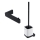 NIMCO MAC conjunto-94KN-90 - Piaçaba de parede e suporte para papel higiénico MAYA branco/mate preto
