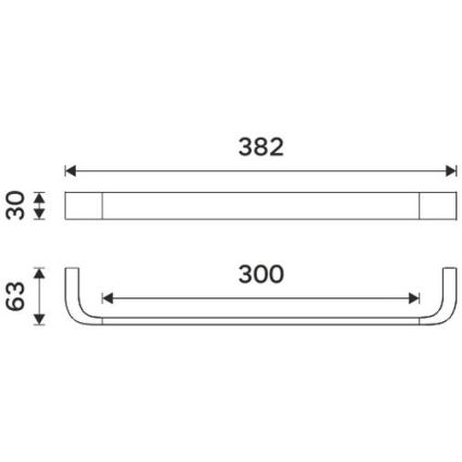 NIMCO NK 30035-26 - Suporte de parede para toalha NIKAU 39 cm cromado brilhante