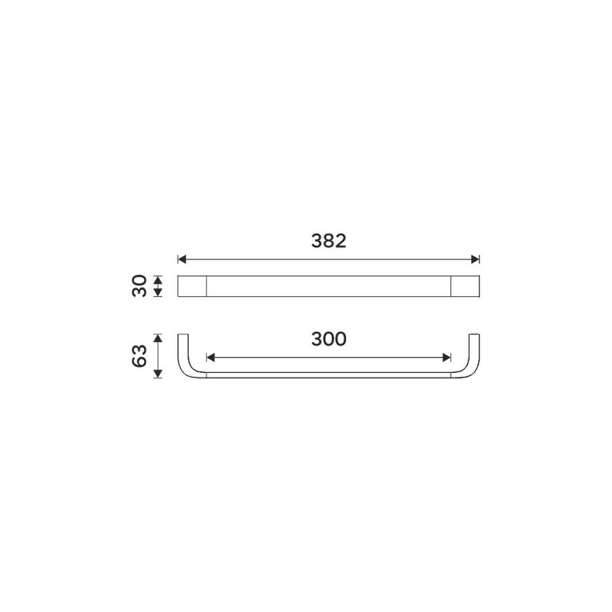 NIMCO NK 30035-26 - Suporte de parede para toalha NIKAU 39 cm cromado brilhante