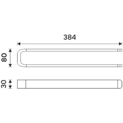NIMCO NK 30098-26 - Suporte de parede para toalha NIKAU 39 cm cromado brilhante