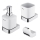 NIMCO NK conjunto-31K-26 - Distribuidor de sabonete de parede, suporte para escovas de dentes e gancho de parede NIKAU 320 mm branco/cromado brilhante