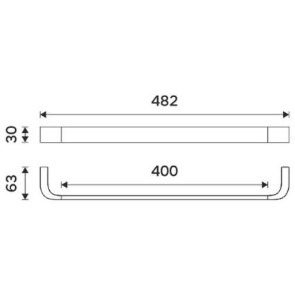 NIMCO NKC 30046-90 - Suporte de parede para toalha NIKAU 49 cm mate preto