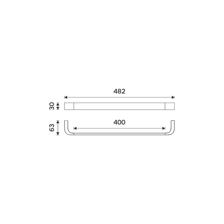 NIMCO NKC 30046-90 - Suporte de parede para toalha NIKAU 49 cm mate preto