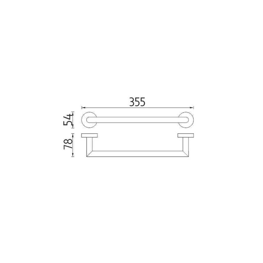 NIMCO UN 13035A-26 - Suporte de parede para toalha UNIX 36 cm cromado brilhante