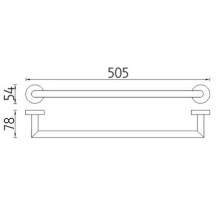 NIMCO UN 13046A-26 - Suporte de parede para toalha UNIX 51 cm cromado brilhante