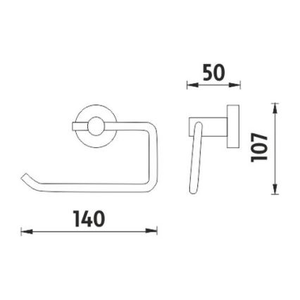 NIMCO UN 13055-26 - Suporte de papel higiénico UNIX cromado brilhante