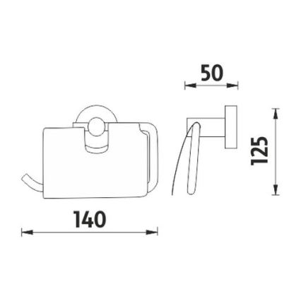 NIMCO UN 13055B-26 - Suporte de papel higiénico UNIX cromado brilhante