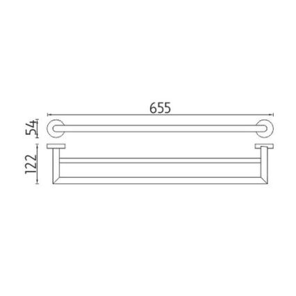 NIMCO UN 13061DA-26 - Suporte de parede para toalha UNIX 66 cm cromado brilhante