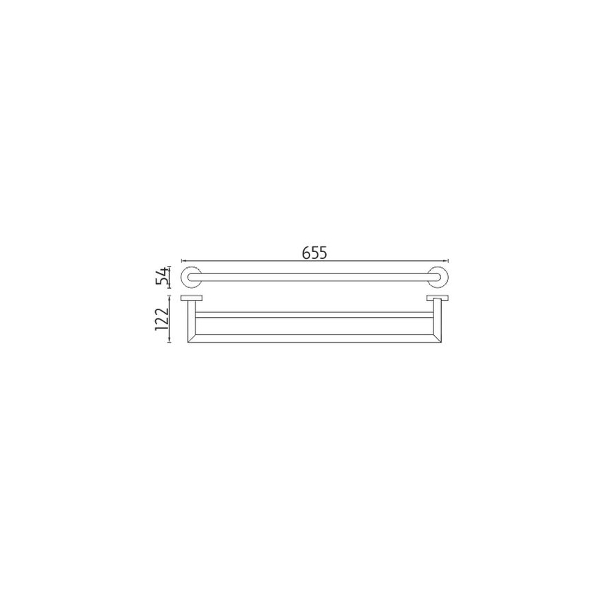 NIMCO UN 13061DA-26 - Suporte de parede para toalha UNIX 66 cm cromado brilhante