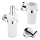 NIMCO UN conjunto-31W-26 - Distribuidor de sabonete de parede, suporte para escovas de dentes e gancho de parede UNIX 250 mm mate copo/cromado brilhante